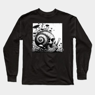 Monochromatic Skull Snail of Death Long Sleeve T-Shirt